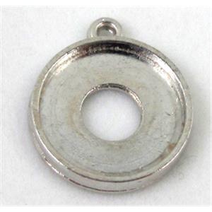 Tibetan Silver pendants setting, Zn Alloy, inside:16mm