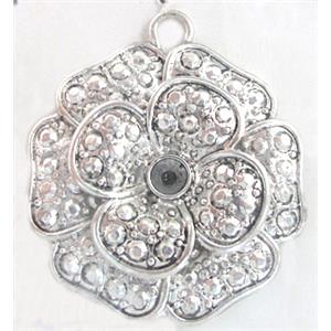 Tibetan Silver flower pendants, Lead and nickel Free, 40mm dia