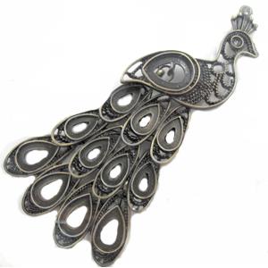 phoenix charm, Tibetan Silver pendant, Lead and nickel Free, bronze, 45x90mm