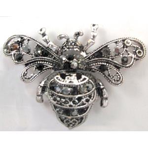 Tibetan Silver Bee pendant, Lead and nickel Free, 45x35mm