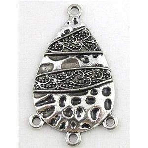 tibetan silver pendant, non-nickel, 24x42mm