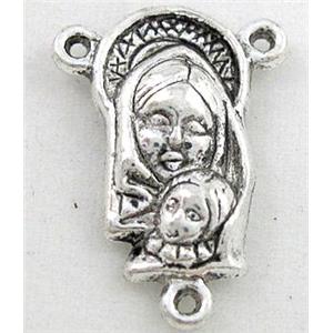 tibetan silver pendant, Non-Nickel, approx 15x21mm