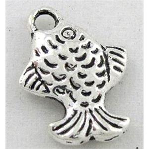 tibetan silver alloy fish pendant, Non-Nickel, approx 11.5x16mm