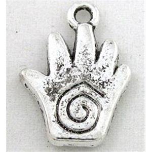 tibetan silver hand pendant, Non-Nickel, approx 12.5x18mm