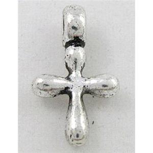 tibetan silver cross pendant, Non-Nickel, approx 10x18mm