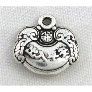 tibetan silver charms bead non-nickel, approx 13x12mm