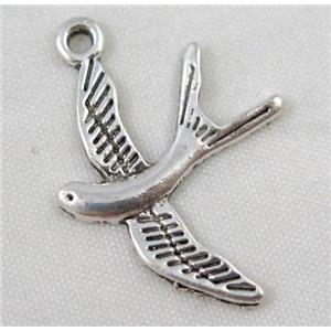 Tibetan silver bird pendant, Non-nickel, approx 20x30mm