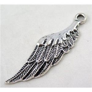 Tibetan silver wing pendant, Non-nickel, approx 17x57mm