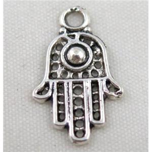 Tibetan silver hamsahand pendant, Non-nickel, approx 12x20mm