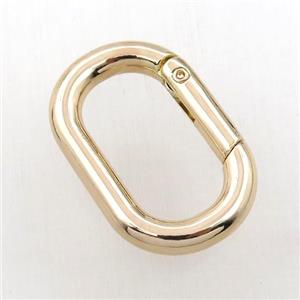 copper keychain clasp, oval, gold plated, approx 20-30mm