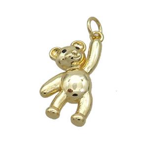 Copper Bear Pendant Gold Plated, approx 11-20mm