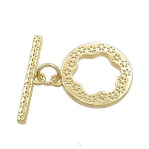 Copper Toggle Clasp Gold Plated, approx 15mm, 22mm
