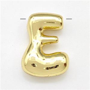 Copper Letter-E Pendant Gold Plated, approx 15-21mm