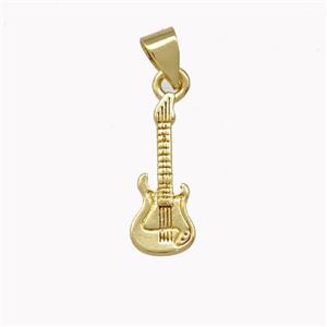 Guitar Charms Copper Pendant Gold Plated, approx 7-16mm