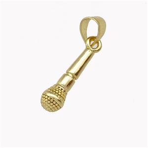 Microphone Charms Copper Pendant Gold Plated, approx 5-15mm