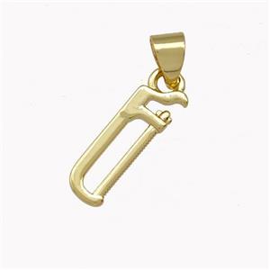 Hacksaw Charms Copper Pendant Gold Plated, approx 5-15mm