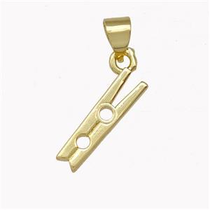 Clothes Pin Clip Charms Copper Pendant Gold Plated, approx 4-16mm