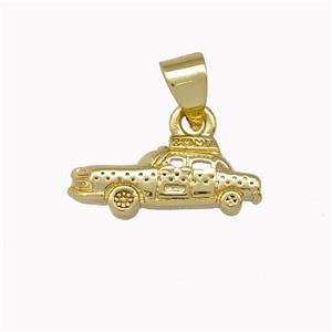 Taxi Cab Charms Copper Car Pendant Gold Plated, approx 7-16mm