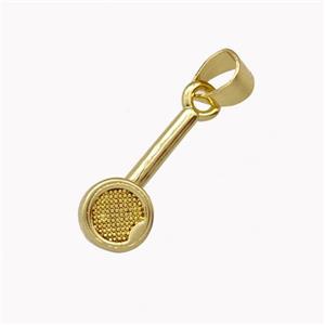 Showerhead Charms Copper Pendant Gold Plated, approx 6-16mm