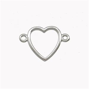 Copper Heart Connector Platinum Plated, approx 13mm