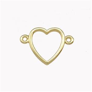 Copper Heart Connector Gold Plated, approx 13mm