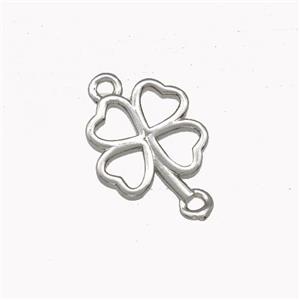 Copper Clover Connector Platinum Plated, approx 11-13mm