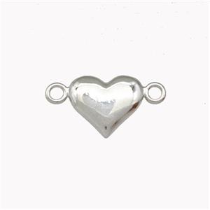 Copper Heart Connector Platinum Plated, approx 9-11mm