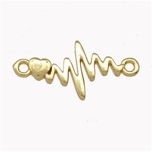 Copper Heartbeat Connector Gold Plated, approx 10-17mm
