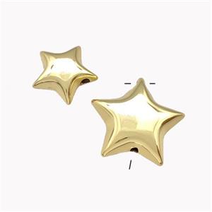 Copper Star Pendant Hollow Gold Plated, approx 22mm