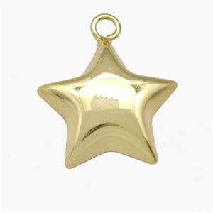 Copper Star Pendant Hollow Gold Plated, approx 22mm