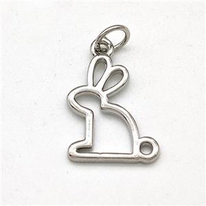 Copper Rabbit Pendant Platinum Plated, approx 12-15mm