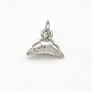 Croissant Charms Copper Pendant Platinum Plated, approx 5-10mm