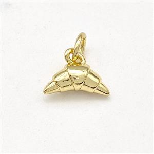 Croissant Charms Copper Pendant Gold Plated, approx 5-10mm