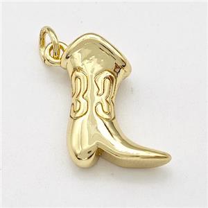 Cowboy Boot Charms Copper Shoe Pendant Gold Plated, approx 13-17mm