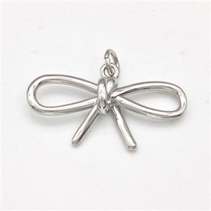 Copper Bow Pendant Platinum Plated, approx 17-25mm