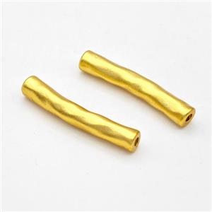 Copper Tube Beads Curving Gold Plated, approx 5-28mm