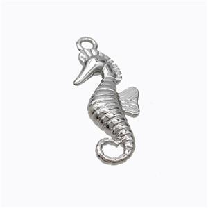 Copper Seahorse Pendant Platinum Plated, approx 8-18mm