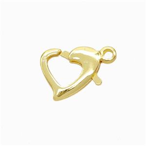 Copper Lobster Clasp Heart Gold Plated, approx 10mm