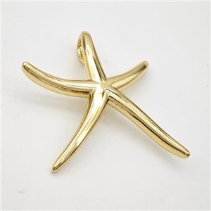 Copper Starfish Pendant Gold Plated, approx 35mm