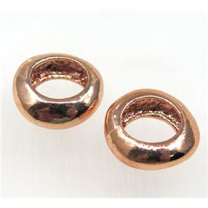 colorfast copper linker, rose gold, approx 18mm dia