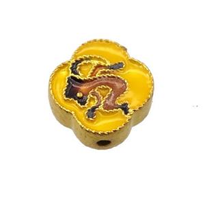 enamel alloy beads, Chinese Zodiac Monkey, gold plated, approx 14mm