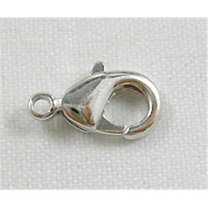 Platinum Plated Copper Lobster Clasp, Nickel Free, 12mm length