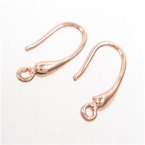 copper earring hook, color keeping, rose gold, approx 10-15mm