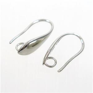 copper earring hook, color keeping, platinum plated, approx 10-18mm