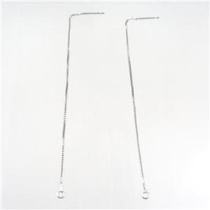 copper earring wire, platinum plated, approx 1mm, 90mm length