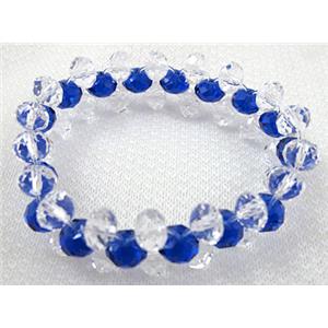 Chinese Crystal Glass Bracelet, stretchy, 60mm dia,glass:8mm