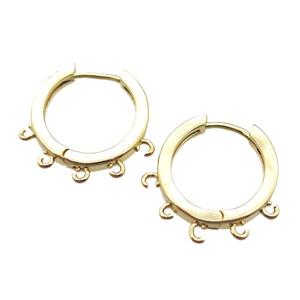 copper Hoop Earrings, gold plated, approx 20mm dia