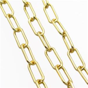 Copper Paperclip Chain Gold Plated, approx 3-9mm