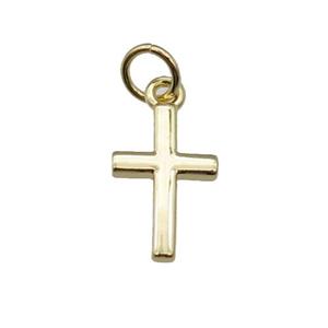 copper cross pendant, gold plated, approx 8-13mm