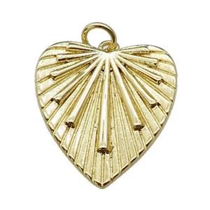 copper Heart pendant, gold plated, approx 19-20mm